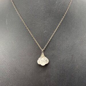 Necklace Rutilated Quartz Minimalist Sterling Silver 925 16.5 inches